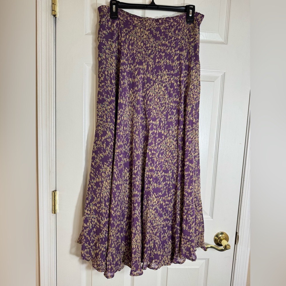 Vintage Sarah‎ Arizona Reversible Floral Rayon Maxi Skirt Size Small